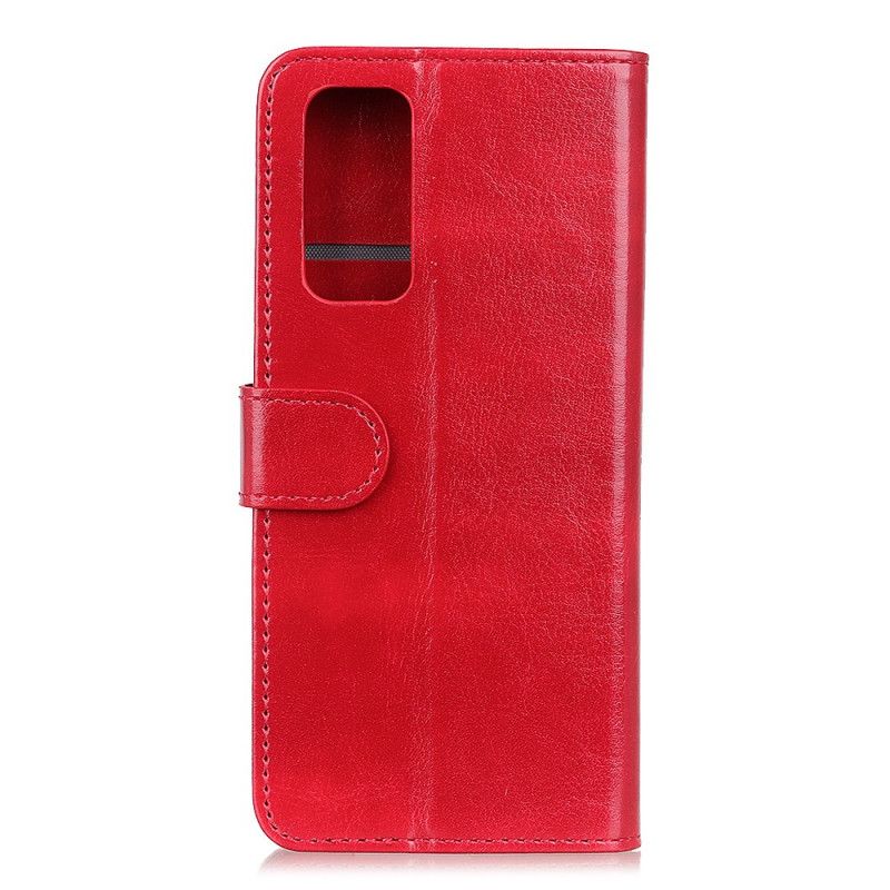 Leren Hoesje voor Samsung Galaxy A72 4G / A72 5G Rood Zwart Bevroren Finesse