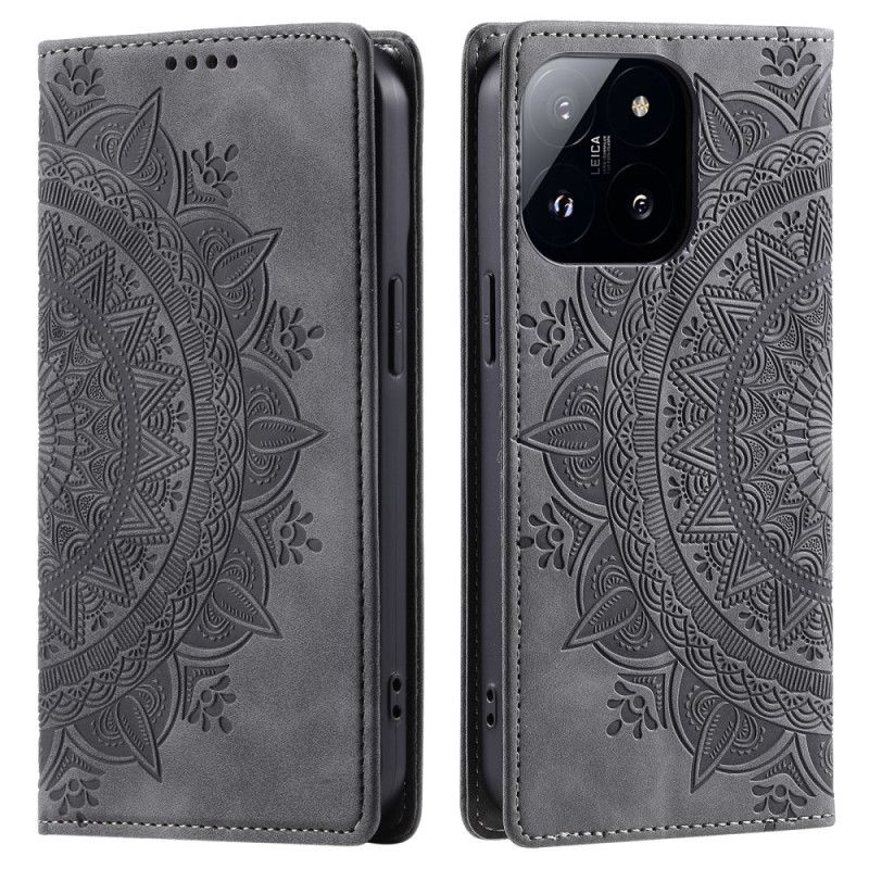 Flip Case Leren Xiaomi 14 Pro Mandala Suède-effect