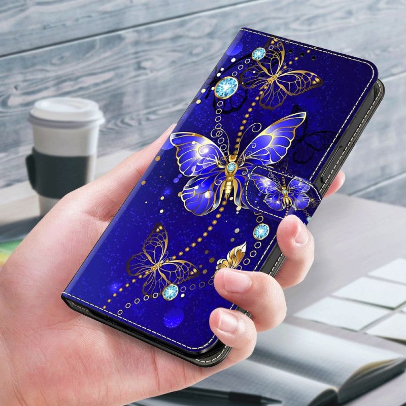 Folio-hoesje Xiaomi 14 Pro Telefoonhoesje Diamantvlinders