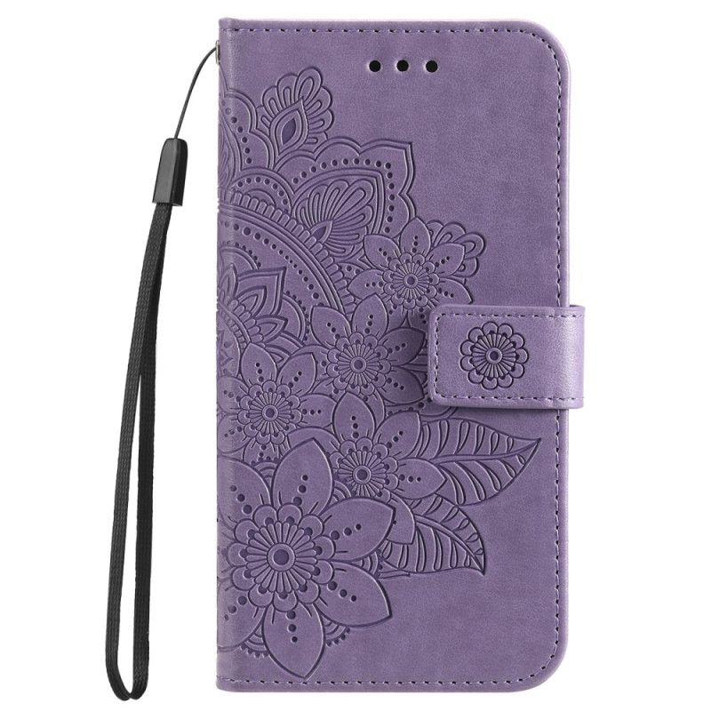 Leren Hoesje Voor Xiaomi 14 Pro Bloemmotief Met Riempje