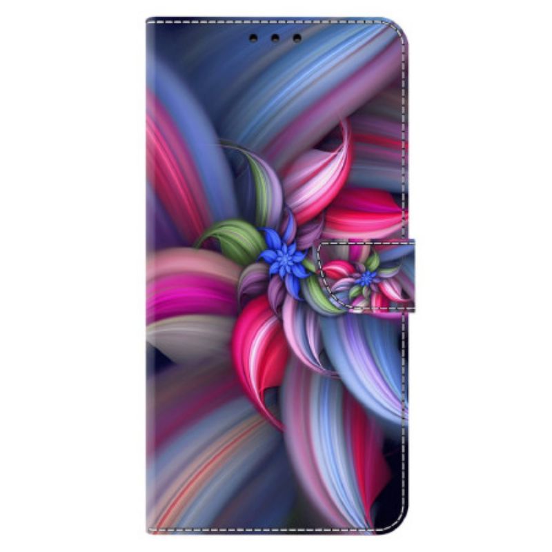 Leren Hoesje Voor Xiaomi 14 Pro Kleurrijke Bloemen