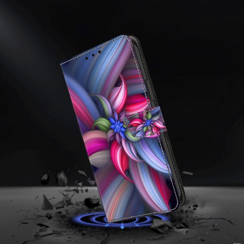 Leren Hoesje Voor Xiaomi 14 Pro Kleurrijke Bloemen