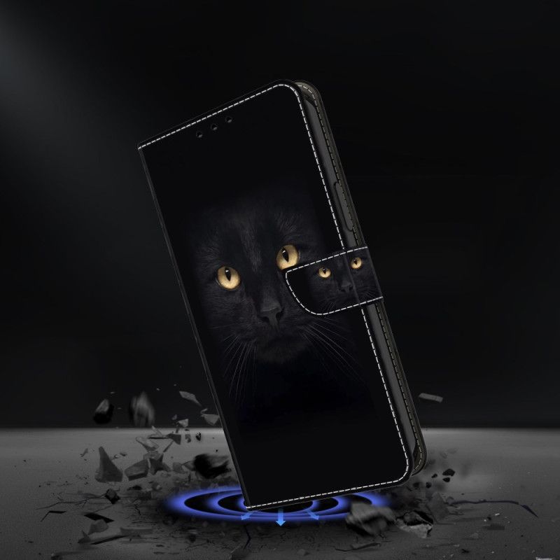 Leren Hoesje Voor Xiaomi 14 Pro Zwarte Kat