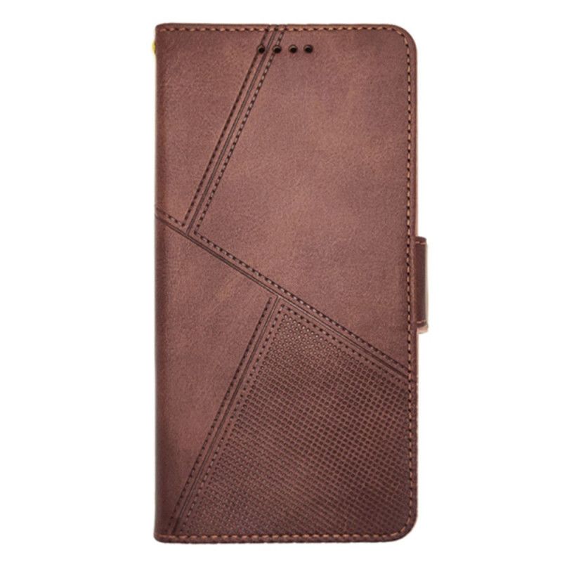 Leren Hoesje Xiaomi 14 Pro Idewei Geometrische Lijnen Bescherming Hoesje