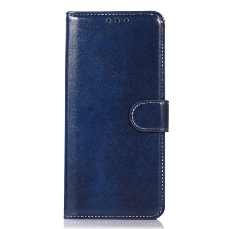 Folio-hoesje voor Samsung Galaxy M53 5G Leerstijl En Naden