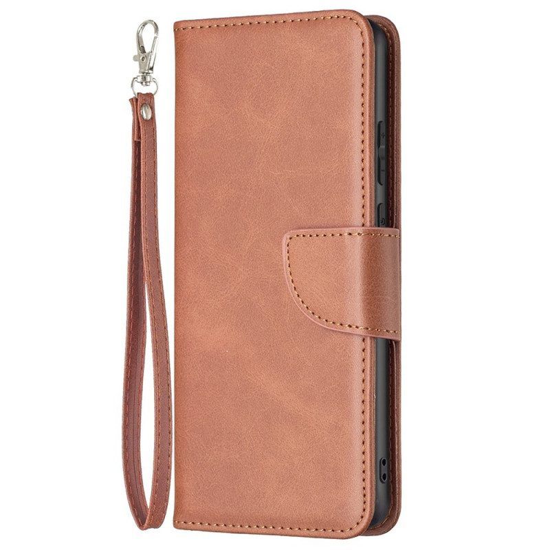 Folio-hoesje voor Samsung Galaxy M53 5G Schuine Sluiting Met Riem