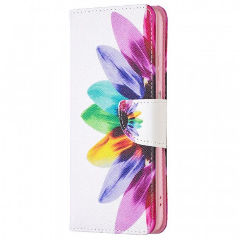 Leren Hoesje voor Samsung Galaxy M53 5G Waterverf Bloem