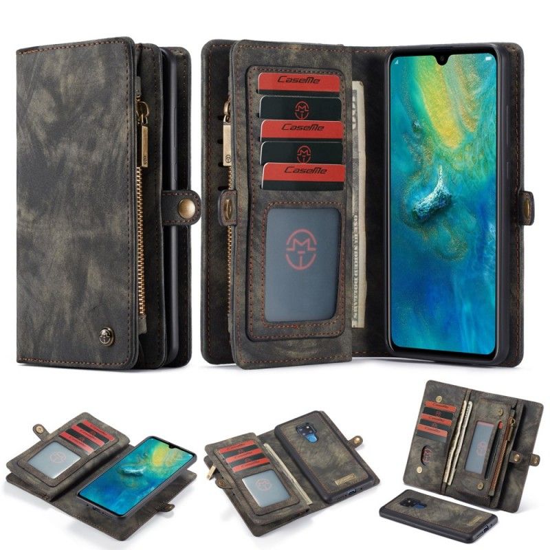 Cover Folio-hoesje Huawei Mate 20 Rood Grijs Telefoonhoesje Afneembare Behuizing