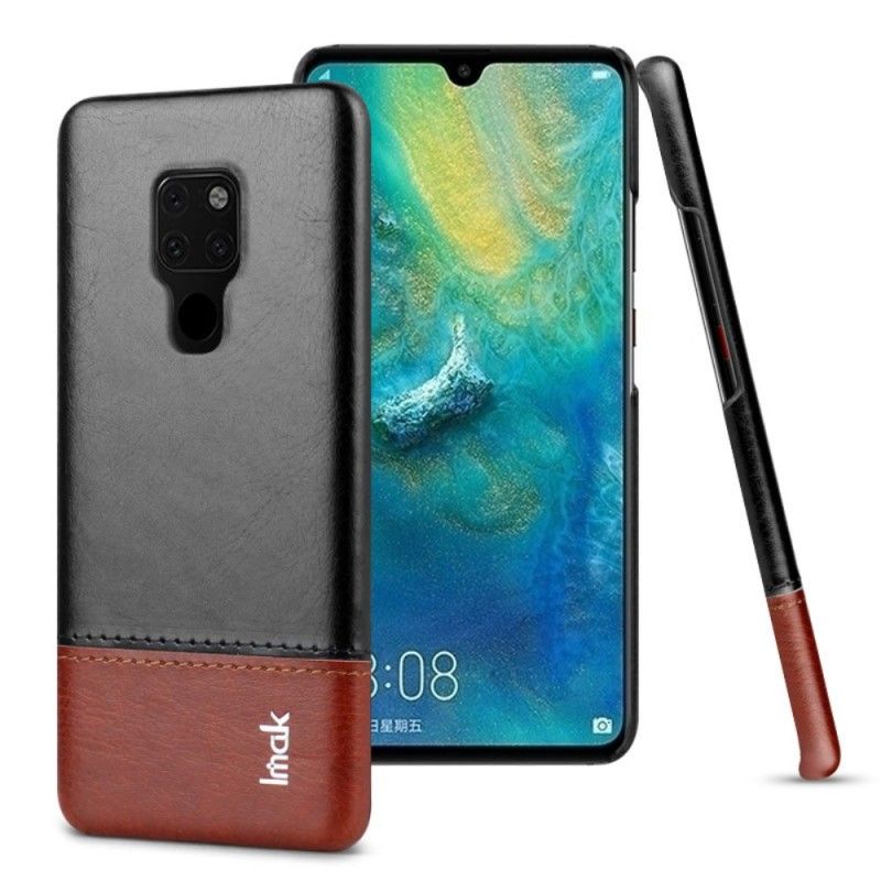 Hoesje Huawei Mate 20 Bruin Zwart Imak Ruiyi Serie Leereffect