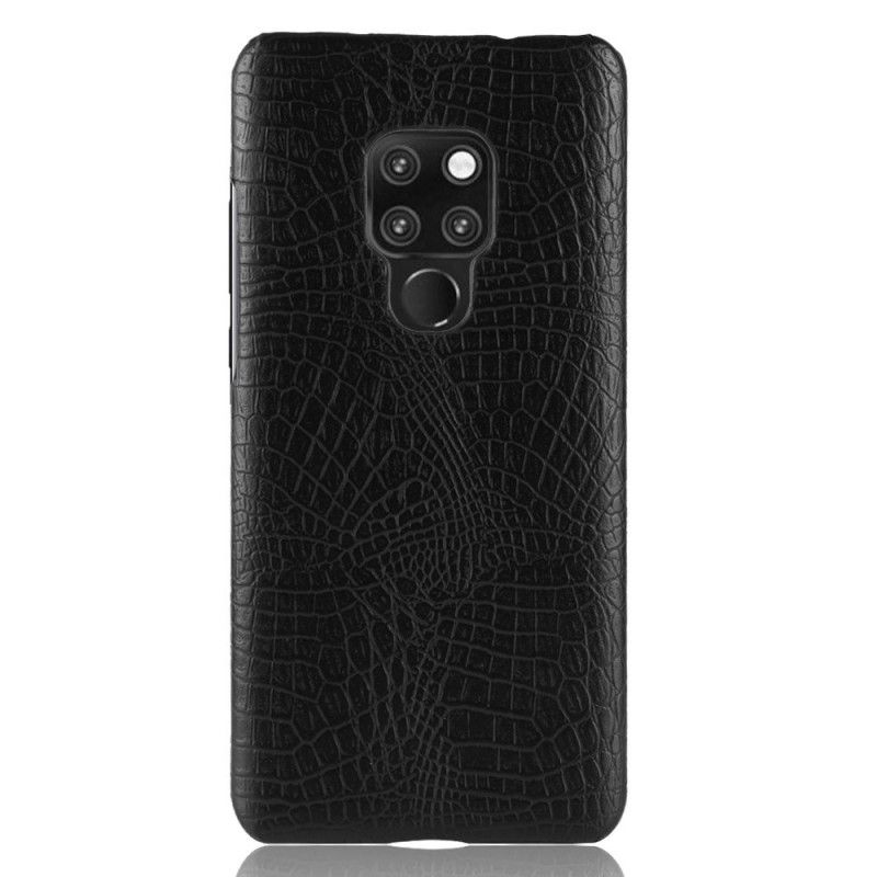 Hoesje Huawei Mate 20 Wit Zwart Krokodillenhuideffect