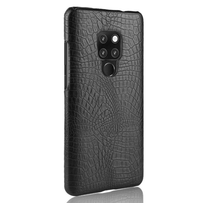 Hoesje Huawei Mate 20 Wit Zwart Krokodillenhuideffect