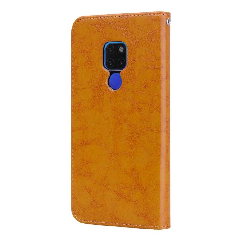 Leren Hoesje Huawei Mate 20 Zwart Telefoonhoesje Hoed Prins Vintage Olie Wax