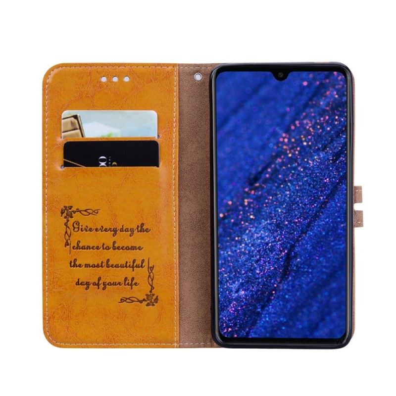 Leren Hoesje Huawei Mate 20 Zwart Telefoonhoesje Hoed Prins Vintage Olie Wax