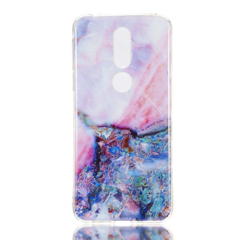 Cover Hoesje Nokia 7.1 Telefoonhoesje Veelkleurig Marmer