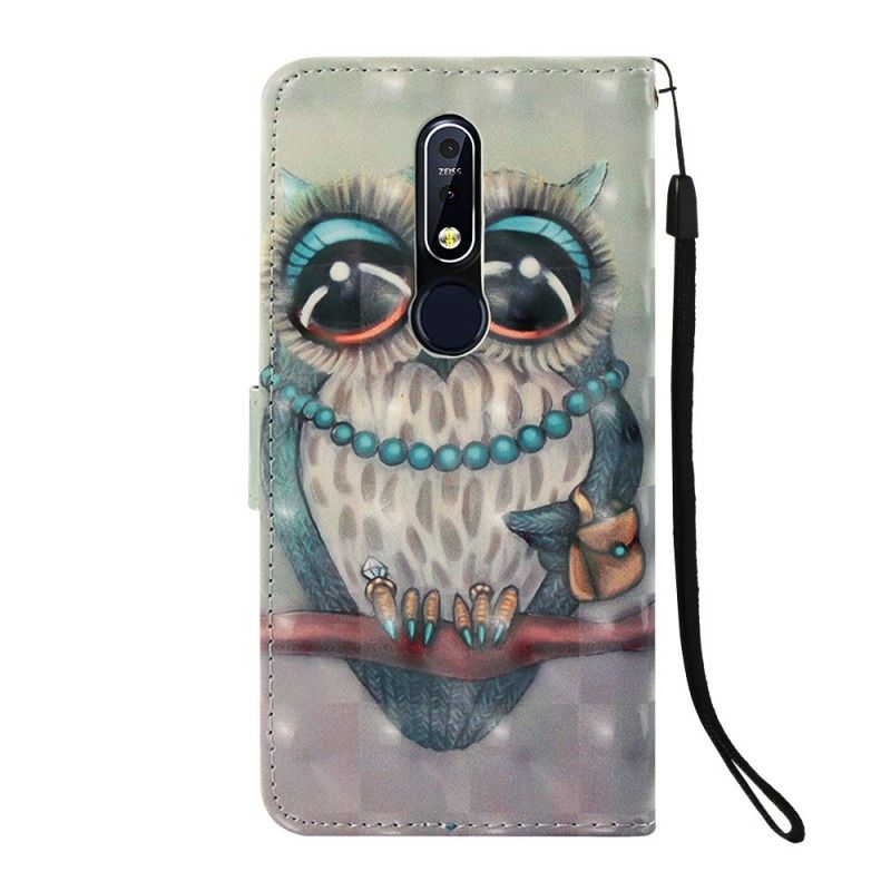 Leren Hoesje Nokia 7.1 Juffrouw Uil