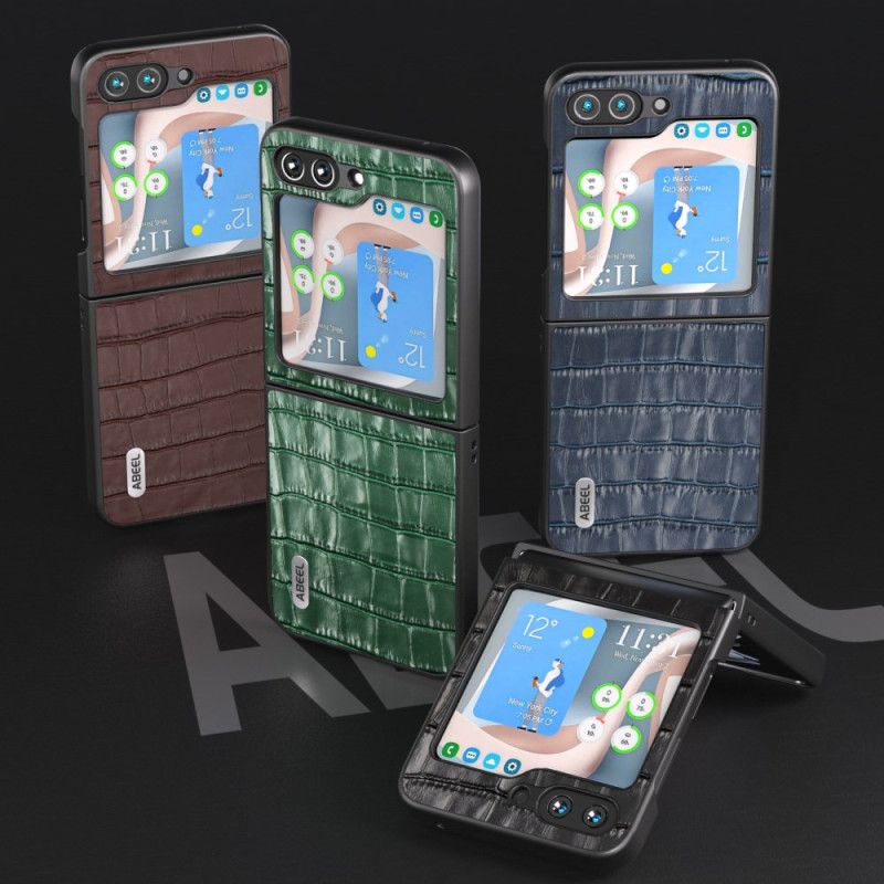 Case Hoesje Samsung Galaxy Z Flip 6 Telefoonhoesje Premium Krokodiltextuur