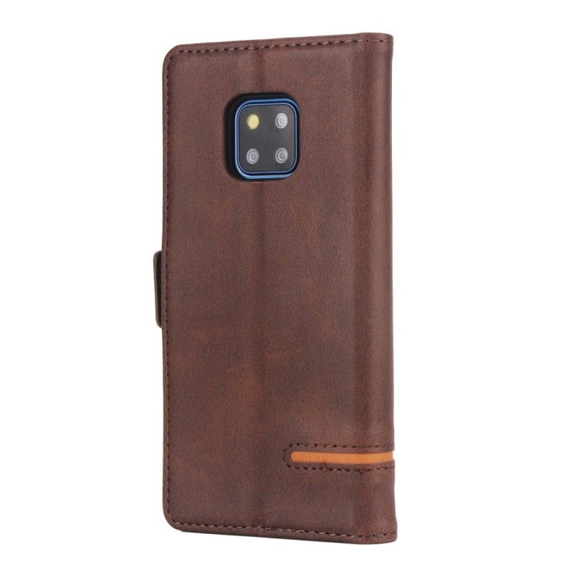 Flip Case Leren Huawei Mate 20 Pro Rood Zwart Zakelijk Leereffect