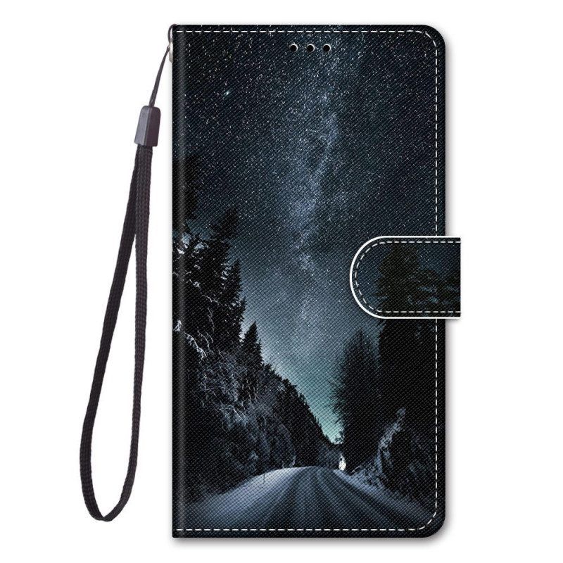 Folio-hoesje voor Xiaomi Redmi Note 11 Pro Plus 5G Met Ketting Lanyard-landschap