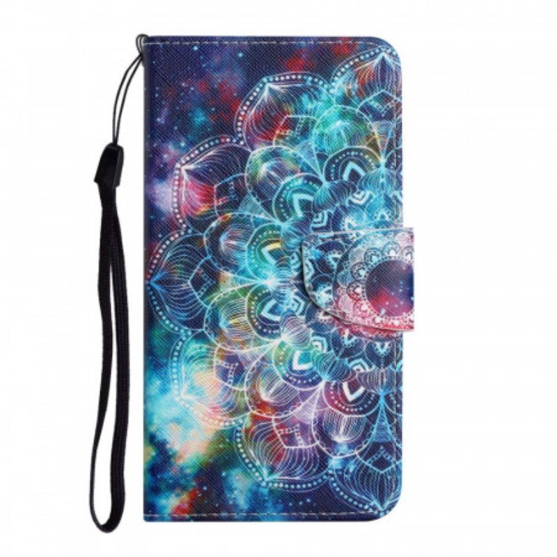 Leren Hoesje voor Xiaomi Redmi Note 11 Pro Plus 5G Met Ketting Flitsende Strappy Mandala