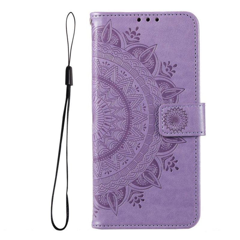 Leren Hoesje voor Xiaomi Redmi Note 11 Pro Plus 5G Zon Mandala