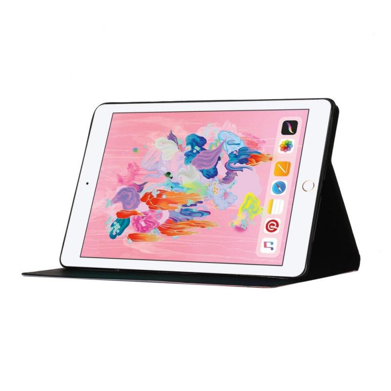 Flip Case Leren iPad Pro 10.5" Donkerblauw Geel Boom Met De Maan En De Zon