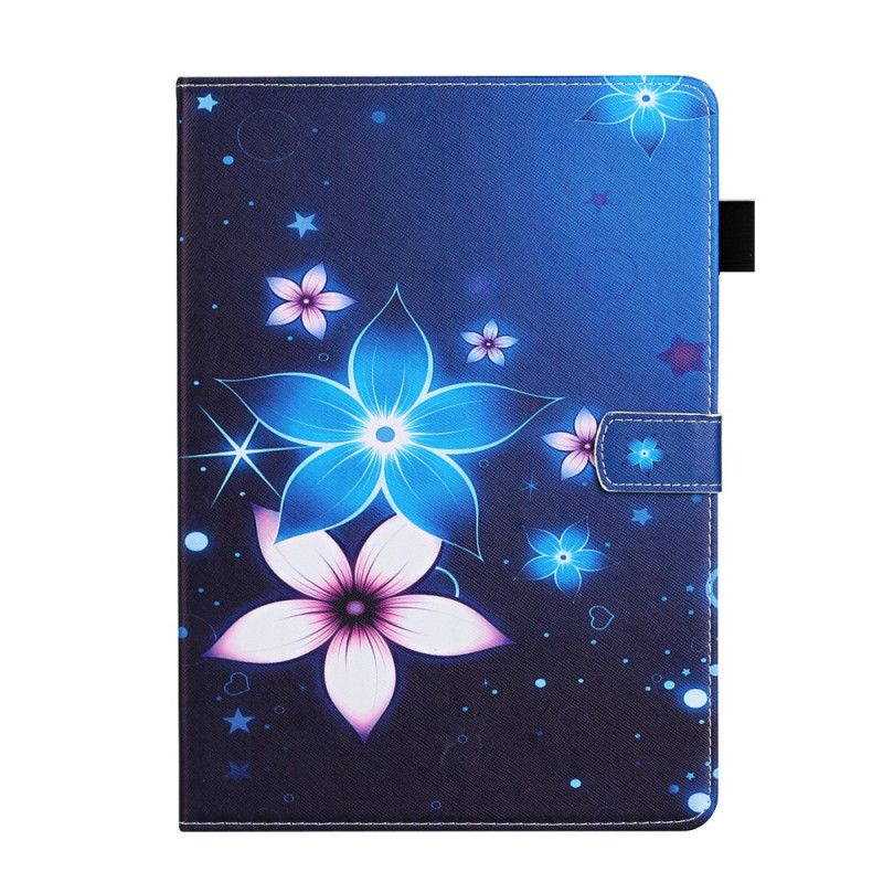 Leren Hoesje iPad Pro 10.5" Lichtblauw Donkerblauw Telefoonhoesje Bloemen