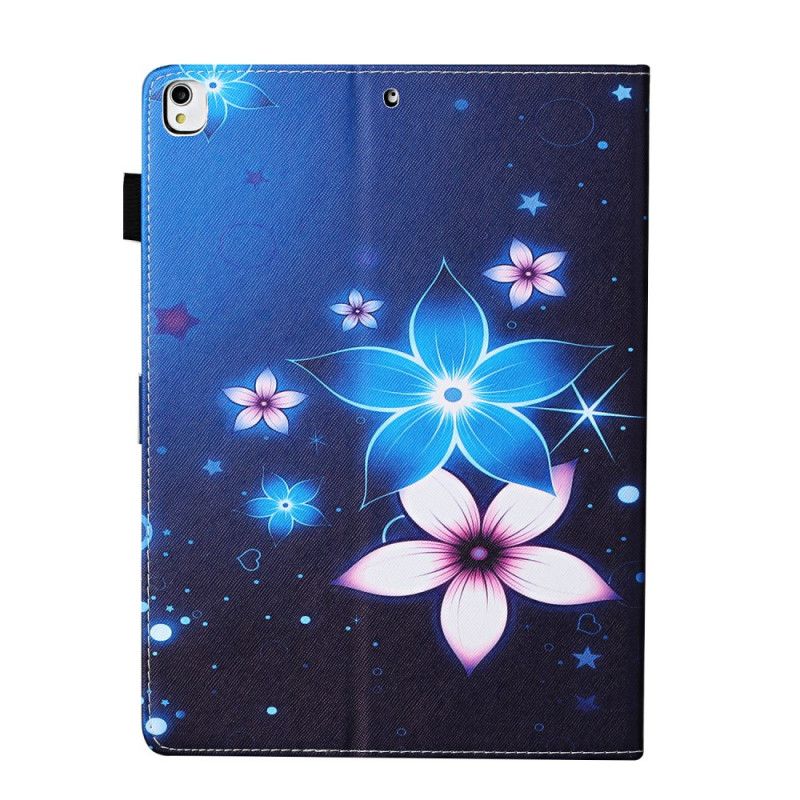 Leren Hoesje iPad Pro 10.5" Lichtblauw Donkerblauw Telefoonhoesje Bloemen