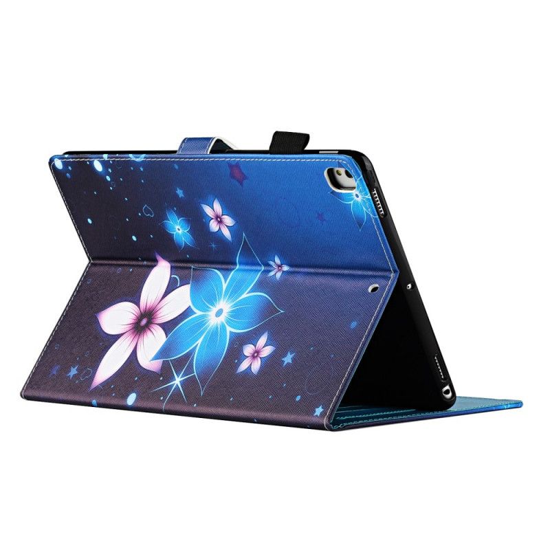 Leren Hoesje iPad Pro 10.5" Lichtblauw Donkerblauw Telefoonhoesje Bloemen