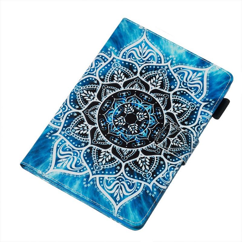 Leren Hoesje iPad Pro 10.5" Lichtblauw Zwart Telefoonhoesje Bloemen