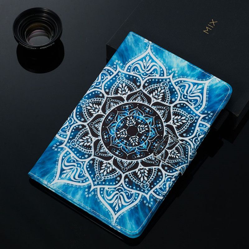 Leren Hoesje iPad Pro 10.5" Lichtblauw Zwart Telefoonhoesje Bloemen