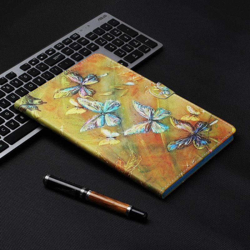 Leren Hoesje voor iPad Pro 10.5" Geschilderde Vlinders