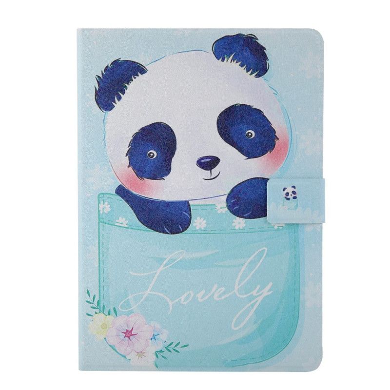 Leren Hoesje voor iPad Pro 10.5" Lichtblauw Groen Panda