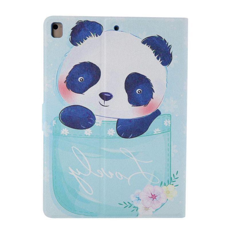 Leren Hoesje voor iPad Pro 10.5" Lichtblauw Groen Panda