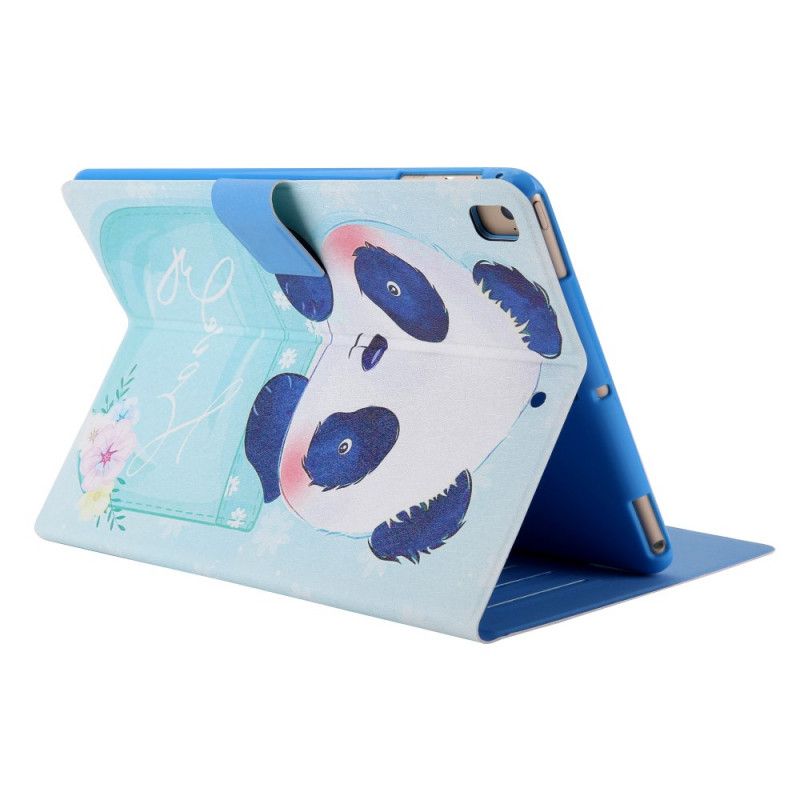 Leren Hoesje voor iPad Pro 10.5" Lichtblauw Groen Panda