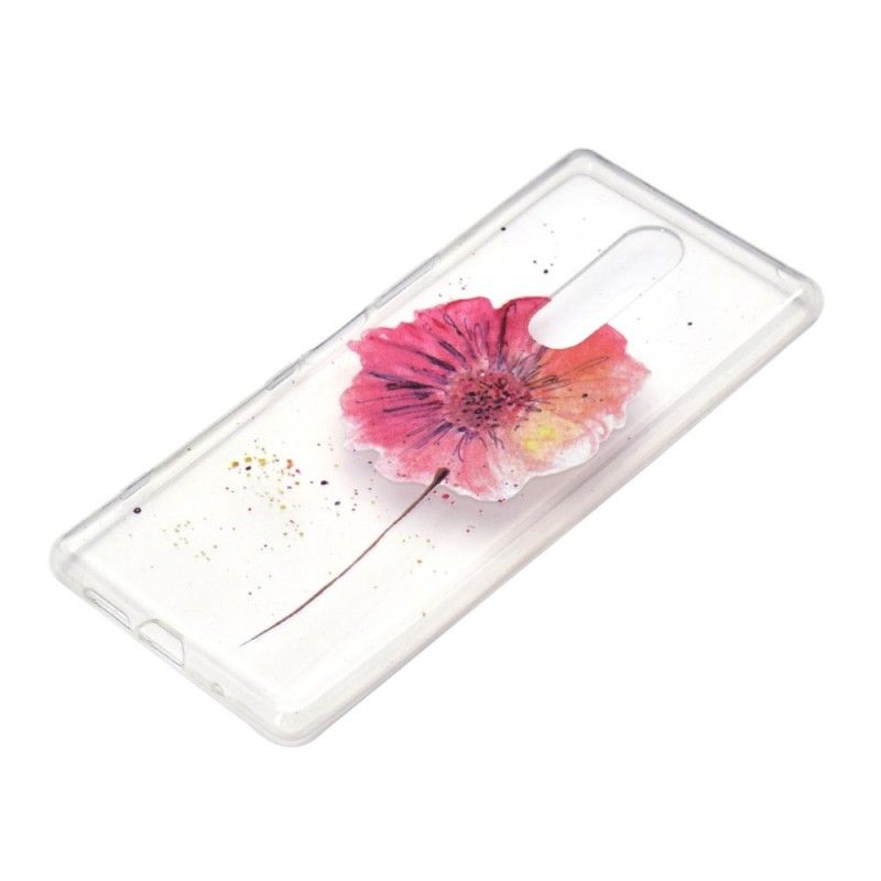 Case Hoesje OnePlus 7 Pro Telefoonhoesje Transparante Aquarel Klaproos