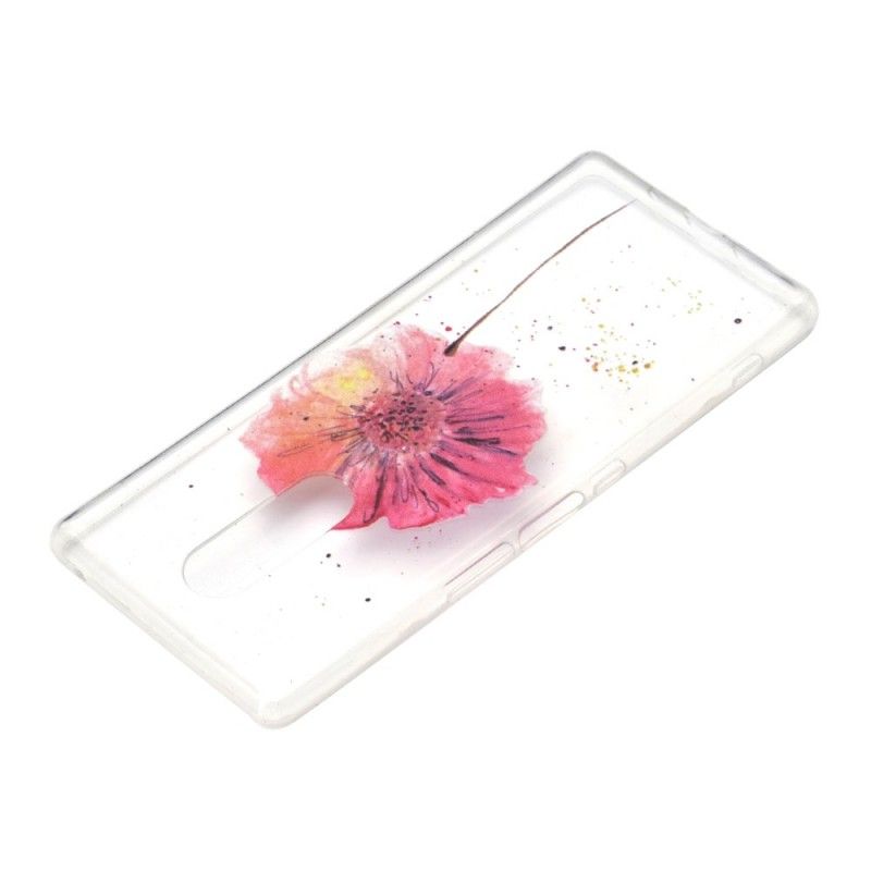 Case Hoesje OnePlus 7 Pro Telefoonhoesje Transparante Aquarel Klaproos