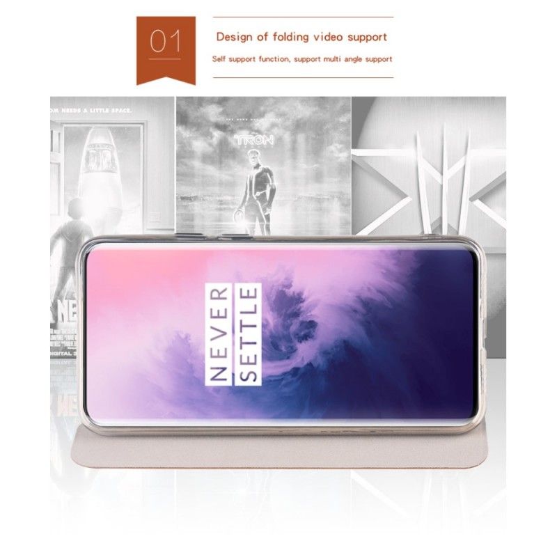 Folio-hoesje OnePlus 7 Pro Magenta Zwart Mofi