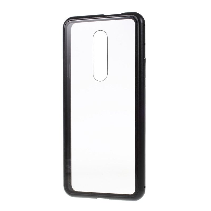 Folio-hoesje OnePlus 7 Pro Rood Zwart Transparant Afneembaar