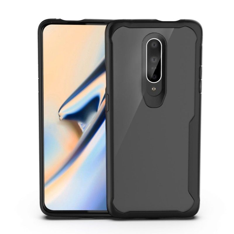 Hoesje OnePlus 7 Pro Rood Zwart Hybride Afgeschuinde Rand