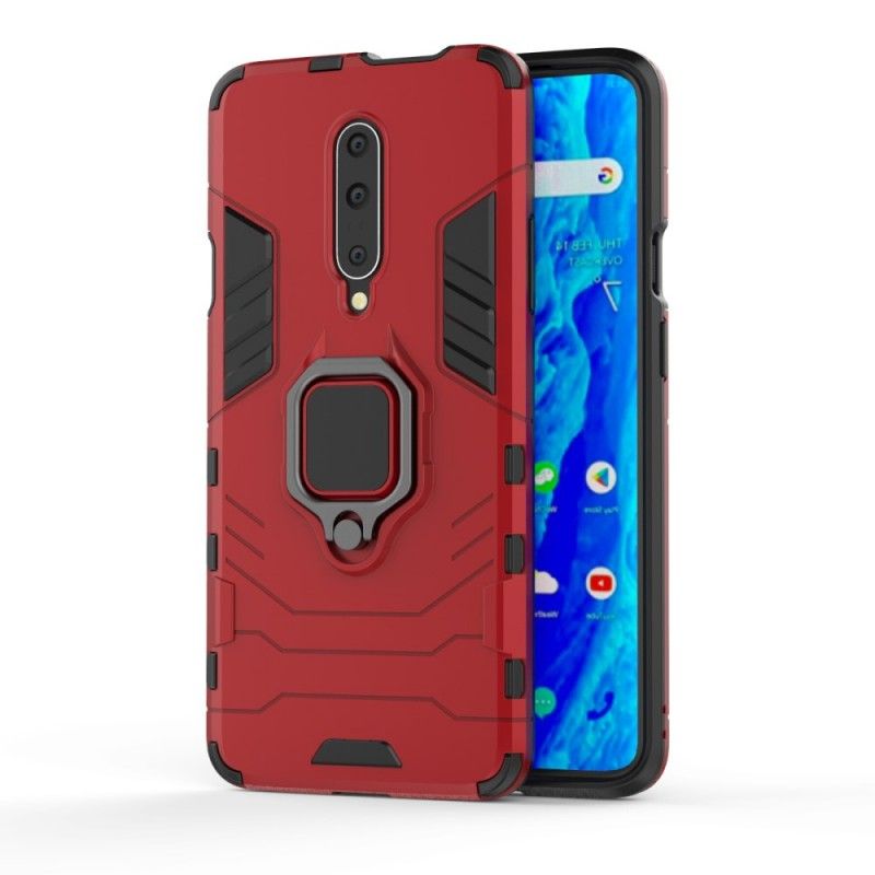 Hoesje OnePlus 7 Pro Rood Zwart Resistente Ring