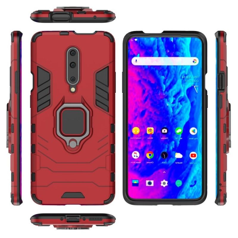 Hoesje OnePlus 7 Pro Rood Zwart Resistente Ring