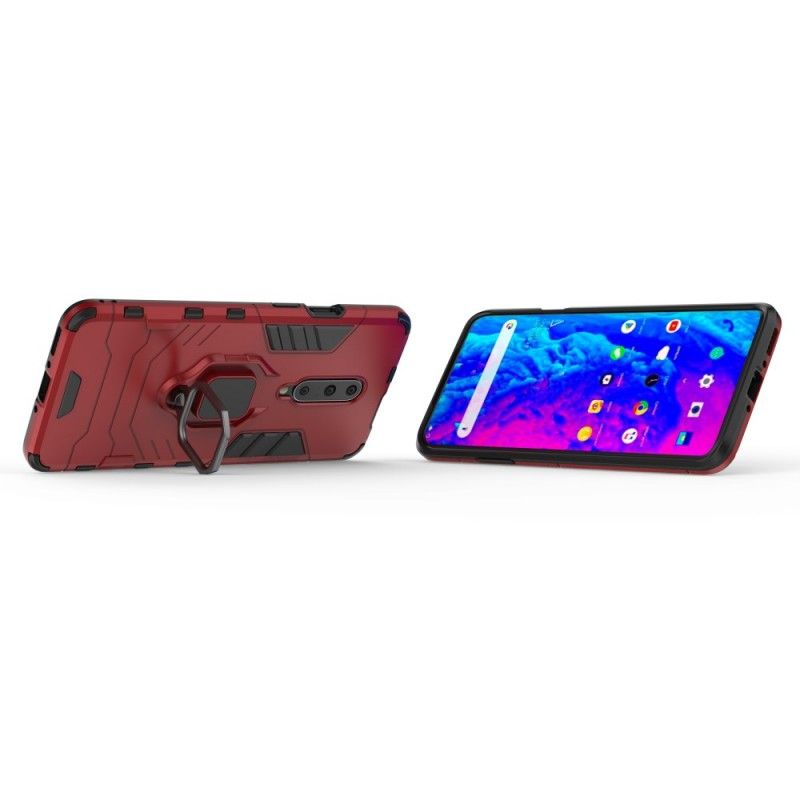 Hoesje OnePlus 7 Pro Rood Zwart Resistente Ring