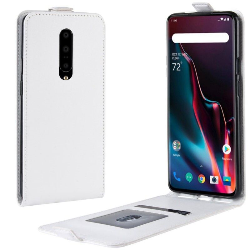 Leren Hoesje voor OnePlus 7 Pro Bruin Zwart Opvouwbaar