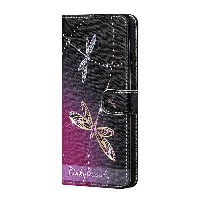 Bescherming Hoesje Honor 10X Lite Telefoonhoesje Libellen Met String