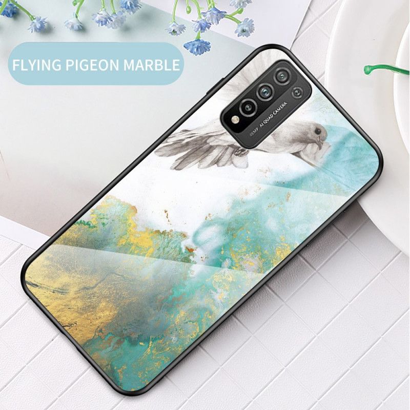 Hoesje Honor 10X Lite Wit Zwart Premium Kleur Gehard Glas