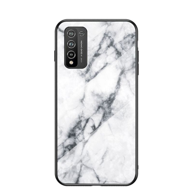 Hoesje Honor 10X Lite Wit Zwart Premium Kleur Gehard Glas