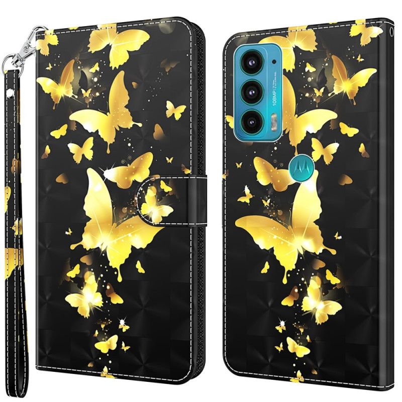 Bescherming Hoesje Moto E20 / E30 / E40 Gele Vlinders