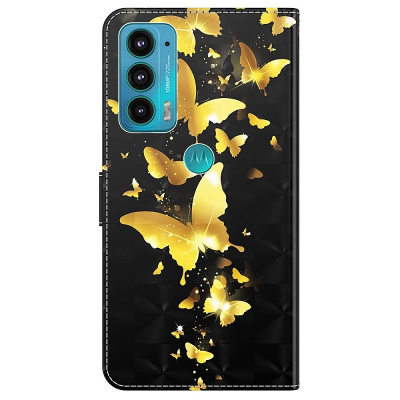 Bescherming Hoesje Moto E20 / E30 / E40 Gele Vlinders