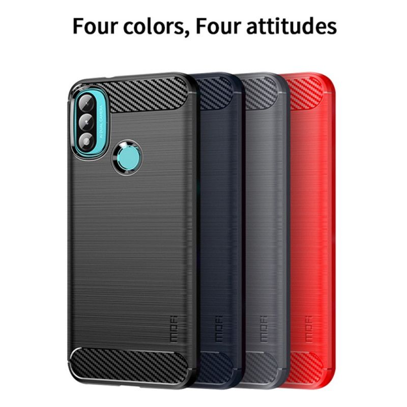 Cover Hoesje Moto E20 / E30 / E40 Telefoonhoesje Geborsteld Koolstofvezel Mofi