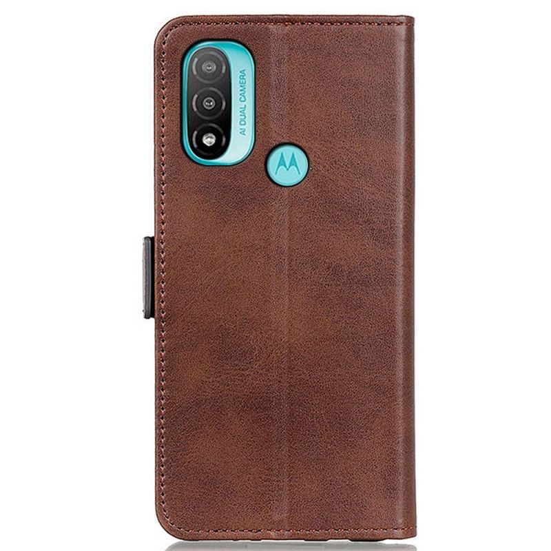 Flip Case Leren Moto E20 / E30 / E40 Dubbele Sluiting